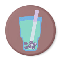 Happy Boba Tea Bubbles Fridge Magnets