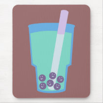 Happy Boba Tea Bubbles mousepads by oph3lia Happy Boba Tea Bubbles mousepads