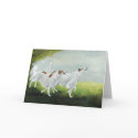 "Happy Borzois" Dog Art Reproduction Greeting Card