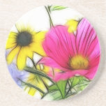 Happy Bouquet of Flowers Beverage Coaster