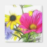 Happy Bouquet of Flowers Fridge Magnet