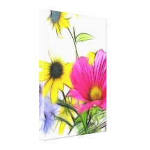 Happy Bouquet of Flowers Gallery Wrapped Canvas