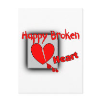 "Happy Broken Heart"--Funny Valentine Gifts postcards