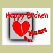 "Happy Broken Heart"--Funny Valentine Gifts postcards
