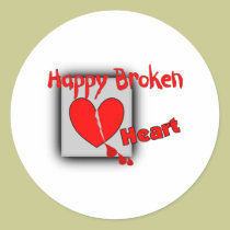 "Happy Broken Heart"--Funny Valentine Gifts stickers