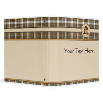 Happy Brown Bear Auburn Plaid Binder binders