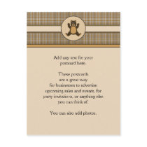 Happy Brown Bear Brown Plaid Postcard postcards