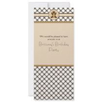 Happy Brown Bear Cocoa Plaid Invitation invitations