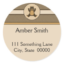 Happy Brown Bear Color Swatches Address Label stickers