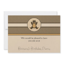 Happy Brown Bear Color Swatches Invitation invitations