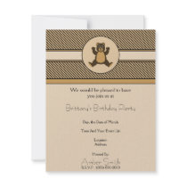 Happy Brown Bear Color Swatches Invitation invitations