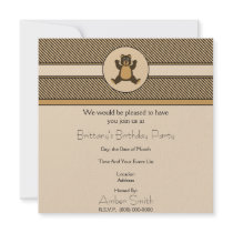 Happy Brown Bear Color Swatches Invitation invitations