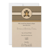 Happy Brown Bear Color Swatches Invitation invitations