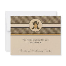 Happy Brown Bear Color Swatches Invitation invitations