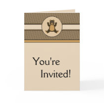 Happy Brown Bear Color Swatches Invitation Card cards
