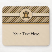 Happy Brown Bear Diagonal Stripes Mousepad mousepads