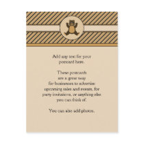 Happy Brown Bear Diagonal Stripes Postcard postcards