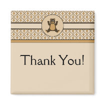 Happy Brown Bear Diamonds Customizable Magnet magnets