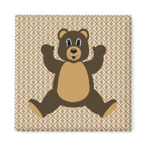 Happy Brown Bear Diamonds Magnet magnets