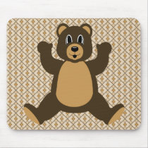 Happy Brown Bear Diamonds Mousepad mousepads