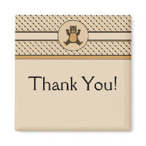 Happy Brown Bear Dots Customizable Magnet magnets