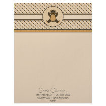 Happy Brown Bear Dots Letterhead letterhead