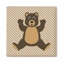 Happy Brown Bear Dots Magnet magnets