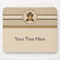 Happy Brown Bear Dots Mousepad mousepads