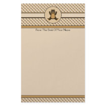 Happy Brown Bear Dots Stationery stationery