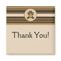 Happy Brown Bear Horizontal Stripes Custom Magnet magnets