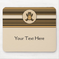 Happy Brown Bear Horizontal Stripes Mousepad mousepads
