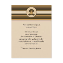 Happy Brown Bear Horizontal Stripes Postcard postcards