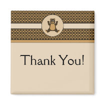 Happy Brown Bear Pattern Customizable Magnet magnets