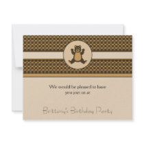 Happy Brown Bear Pattern Invitation invitations