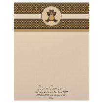 Happy Brown Bear Pattern Letterhead letterhead
