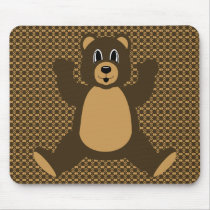 Happy Brown Bear Pattern Mousepad mousepads