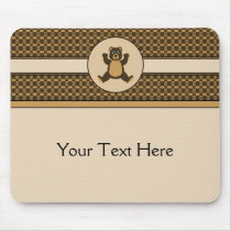 Happy Brown Bear Pattern Mousepad mousepads