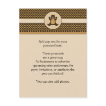 Happy Brown Bear Pattern Postcard postcards