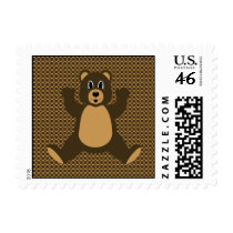 Happy Brown Bear Pattern Stamps stamps