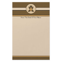 Happy Brown Bear Pattern Stationery stationery