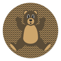 Happy Brown Bear Pattern Sticker stickers