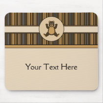 Happy Brown Bear Vertical Stripes Mousepad mousepads