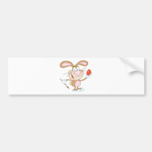 Happy  Brown Rabbit Painting Easter Egg Bumper Sticker