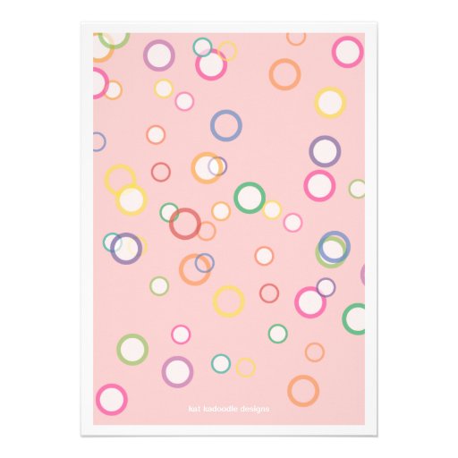 Happy Bubbles! Colorful Number Birthday Party Custom Announcement