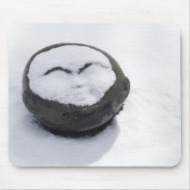 Happy Buddha With Snow Facial mousepads