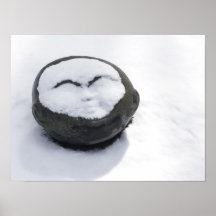 Happy Buddha With Snow Facial Poster