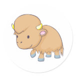 Happy Buffalo Round Stickers