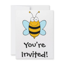 happy bumble bee goofy cartoon invites