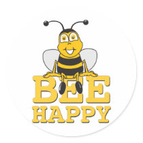 Happy Bumble Bee Stickers