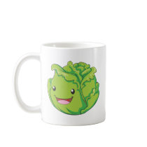 Happy Cabbage Vegetable Smiling Mugs